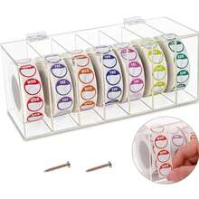 Acrylic Day Of The Week Covered Label Dispenser 7-Slot Dispenser Day Of The Week Label Dispenser Wall Mount Sticker Roll Dispenser For 1",3/4"Day Of The Week Stickers 1 Inch Label Dispenser (No Label) - Transparent - View 1