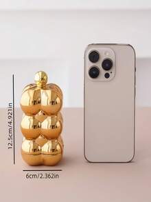 1pc Silver & Gold Toothpick Holder With Cotton Swab Storage, Ideal For Weddings, Birthdays, Graduations, Parties And Celebrations. This Holiday Toothpick Box Is Both A Decorative Piece And A Storage Container For Toothpicks And Cotton Swabs. - Multicolor - View 9