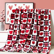 Valentine's Day Blanket - A Valentine's Day Gift Blanket For Mom Or Wife - Red Patterned Throw Pillow For The Sofa Or Bed - Decorative Checkered Blanket - Super Comfortable