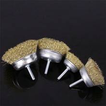 Brass Wire Brush Cup Wheel 10PCS Set For Drill Steel Metal Cleaning Rust Sanding - Champagne - View 4