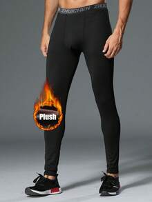 2 Pack Men's Fleece Lined Thermal Leggings - Soft Stretch Thermal Base Layer Long Johns For Men, Warm Pantalones Termicos Hombre For Workout, Running, Cycling & Skiing - Black - View 6