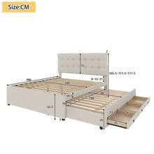 Bed Frames - Beige + Linen + Line - View 2