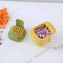 Multifunctional Stainless Steel Kitchen Knife, Potato Cutter For Slicing Onions, For Kitchen - Yellow - View 1