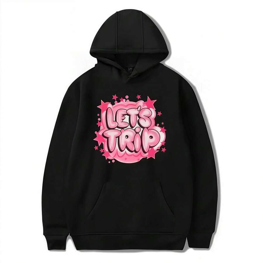 Sturniolo Triple Travel To Airbrush Women's And Men's Sweatshirts And Hooded Japanese-Style Harajuku Sweatshirts - 黑色 - 查看 1
