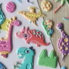 Nuevas pegatinas de espuma de PVC con burbujas con patrones de dinosaurios y animales de dibujos animados, personalizables - Multicolor - Ver 5