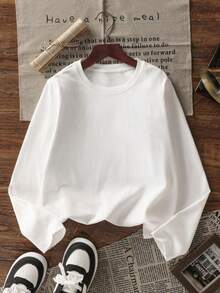 3pcs,Women's Autumn And Winter Solid Color Round Neck Long Sleeved T Shirt ,Casual Loose And Versatile Holiday Style Tops,Fashionable Fall Women Clothes Suitable For Daily Wear