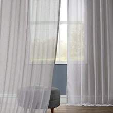 HPD Half Price Drapes Cortinas Transparentes sólidas para Sala de Estar, Textura de Lino, 50 x 84 Pulgadas (1 Panel), SHCH-SS07163-84,(Montaña de Acero 127An x 243.8Al cm (1 Paneles)) - Multicolor - Ver 2