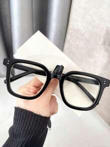 女士圆脸眼镜，大框，简约纤薄平框 - 彩色 - 查看 1
