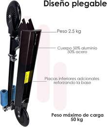 Scooter Patin del Diablo Clasico para Niños Ajustable en 3 Niveles Plegable con Ruedas de 12.5 cm - Azul - Ver 6