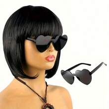 Purple Qi Liu Hai Bobo Head Wig Short Hair BOB Head Color Anime Halloween Wig Anime Party Dress Up Wig Christmas Halloween Party Wig - Multicolor - View 11