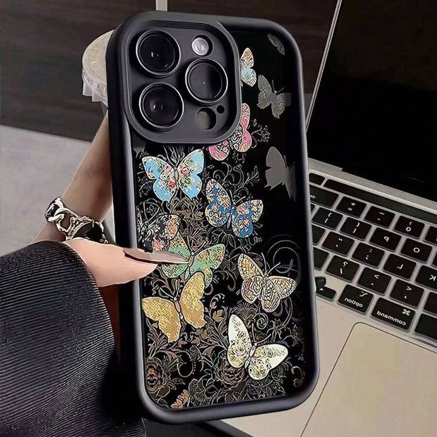 Beautiful Colorful Butterfly Case For IPhone 16 Pro, Compatible With Apple 15/14/13 Pro Max, New Model 12x11 - Emery - Trắng - Bướm đầy màu sắc tuyệt đẹp - Xem 1