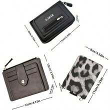 1个/2个装女士卡包/男士卡包，拉链零钱包，迷你时尚多功能信用卡包，带安全拉链和多个卡槽，柔软PU皮革，便携、防水、耐用，大容量多功能名片夹，带多个卡槽，信用卡、借记卡和银行卡收纳包，女士礼物、男士礼物、圣诞礼物。