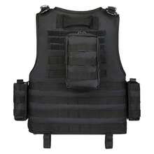 Chaleco Tactico Militar Paintball Airsoft Bolsos Removibles - Negro - Ver 8