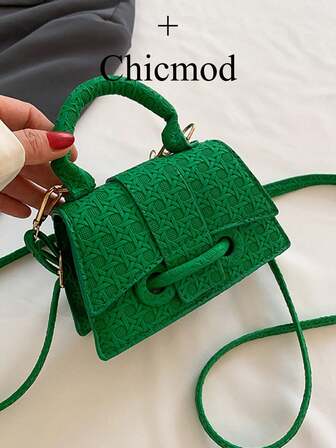 Drawstring Statement Lock Chic Casual Single Room Hand-Worn Small Square BagSuitable For Shopping, Wallet, Shopping, Young Women, College Students, Newcomers, White-Collar Workers. Very Suitable For Office, College, Work, Business, Commuting, Outdoor Activities, Travel And Outings