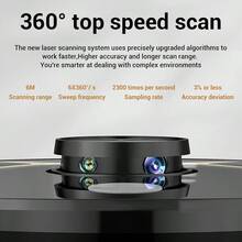 Robot Vacuum Cleaner And Mop 9000Pa Strong Suction 300 Minutes Runtime 280ML Large Electric Control Water Front Wide Angle LDS Lasernavigation Al Intelligent Fullscene Planning BlackGolden - WhitegGolden - View 8