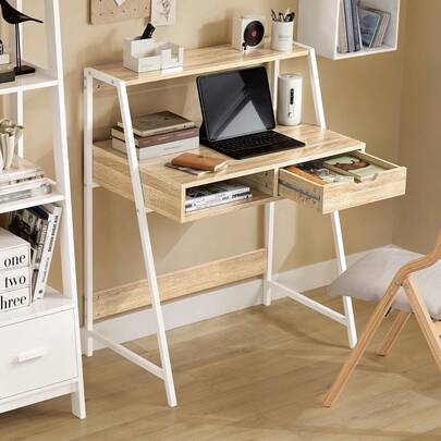 SoBuy FWT63-N, Home Office Table Desk Computer Desk Workstation With Storage Shelf