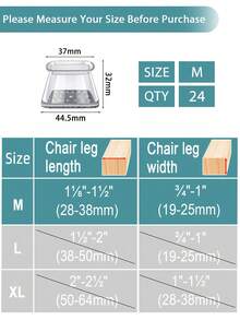 4/8/16/24 件椅腿地板保护垫 - 厚 TPE 硅胶家具滑块，透明椅套，用于降噪和地板保护，耐用家具脚垫，适用于桌椅、沙发和咖啡桌（圆形、方形） - 透明淺灰 - 查看 48