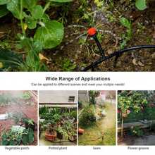 130FT Greenhouse Micro Drip Irrigation Kit Automatic Irrigation System Patio Misting Plant Watering System, Blank Distribution Tubing Hose Adjustable Nozzle Emitters Sprinkler - 黑色 - 查看 6
