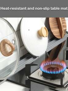 窄型节省空间厨房收纳架，带耐热防滑垫 | 适用于燃气灶/电磁炉，可放置厨具和锅盖 | 易于清洁的碗碟晾干架，家用和商用皆宜 | 耐用塑料材质，收纳好帮手 - 彩色 - 查看 3