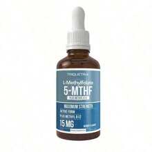 TRIQUE TRA Active 5-MTHF + Methyl B12 Complex 15mg L-Methylfolate & 1000mcg B12 Fast-Absorbing Folate Formula Supports Brain, Heart, Mood & Pregnancy Health Berry Flavor Liquid Dietary Supplement[1PCS] - 1 CÁI - Xem 1
