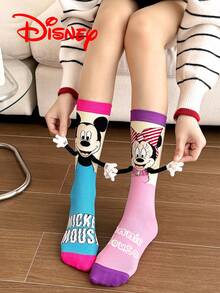 Disney 6/3双正品袜子，礼品袜，经典卡通动画袜子，新颖有趣的设计，舒适透气，男女时尚袜子，情侣款，中性款，迪士尼袜子 - 彩色 - 查看 2