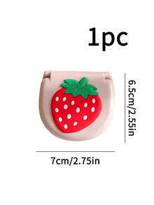 1件装便携式卡通迷你缝纫套装家用缝纫工具收纳盒草莓桃子