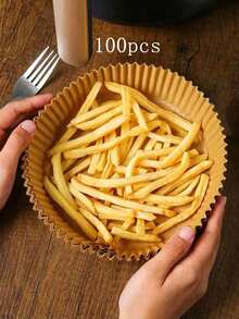 100pcs Air Fryer Liners, Non-Stick Paper For Baking, Roasting And Microwave - Easy To Clean, Single Layer Paper For Healthier Cooking - Baking Parchment Paper