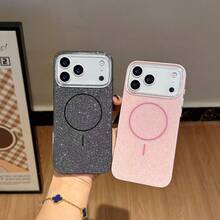 Luxury Bling Glitter Magnetic Wireless Charge Phone Case Compatible With IPhone 17ProMax 17Pro 17Air 17 16 15 14 13 12 Pro Max 11 Cute Jelly Shockproof IMD Cover - Pink - View 6