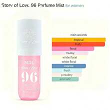 Perfumes de Mujer Story of Love 96 Women's Fragrance Mist 90ML Perfume feromonas | Frasco rosa adorable + Dulce aroma floral-frutal | Ideal para citas románticas y para sentirte fresco a diario | Regalo perfecto para cumpleaños, San Valentín y Navidad Quick Ship - Afrutado y cítrico - Ver 5