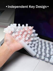 Bao phủ bàn phím chống nước bằng silicon được thiết kế cho móng tay dài, có khe hở để móng nhô ra, 3 màu sắc để lựa chọn, chống nước, chống trầy xước, bền và dễ vệ sinh, phụ kiện bảo vệ laptop thời trang, phụ kiện móng tay sành điệu - Nhiều màu - Xem 3