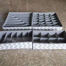 1pc Foldable Drawer Organizer Divider, Fabric Storage Box For Clothes, Underwear, Bras, Ties, Accessories, Socks - Grey - View 38