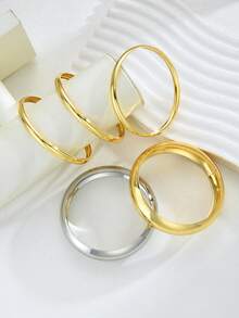 17KM Set de 5 pulseras de metal con diseño geométrico exagerado inspirado en monedas vintage, adecuado para hermanas, parejas, vacaciones, citas, uso casual diario, fiestas, bodas, regalos de Navidad y San Valentín