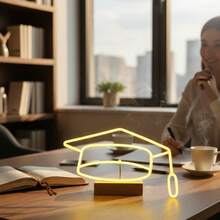 Capelo Chapéu Neon LED para Formatura e Festas Universitárias - Amarelo - Visão 4