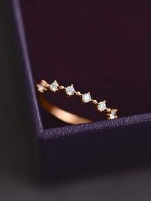 BALMORA 1 件装时尚简约 S925 纯银镶嵌精美锆石戒指，女士礼物