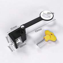 1 cái, Bộ giới hạn khóa cửa sổ bằng kim loại, Khóa khóa cửa sổ tròn màu đen, Bảo vệ an toàn, Phụ kiện cải thiện nhà cửa, Bảo vệ cửa sổ - màu đen - Xem 11