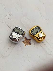 1 件高品质手持式电子计数器，金属设计，带孔按钮，仓库计数设备，圆形计数器，时尚计数器，圣诞节、万圣节、感恩节、游戏礼物 - 彩色 - 查看 11