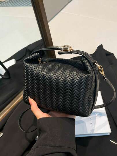 Fashionable Contrast Color Handbag, Versatile For Commuting