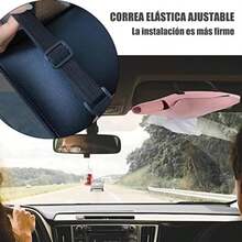 HEKE Soporte de pañuelos para Visera, Caja de pañuelos para Visera de Coche con Banda de Goma elástica Ajustable, Funda organizadora de Piel sintética para Consola , Visera de Coche,(Rosa) - Multicolor - Ver 6