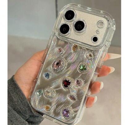 Ốp lưng bảo vệ chống rơi toàn diện cho nữ đính đá Rhinestone sang trọng nhiều màu sắc tương thích với iPhone 17, 16 Pro Max, 15 Pro, 14, 13