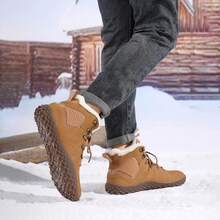 Men's Winter Snow Boots High Top Lace-Up Thermal Insulated Waterproof Anti-Slip Windproof Outdoor Hiking Shoes Plush Lined Comfort For Walking Running Trekking Fall Winter Season Casual Solid Color Snow Boots.Furry Boots,Winter Shoes,Snow Boots Men,Botas De Invierno Para Hombre,Men Boots Winter.Men's Winter Brown Outdoor Snow Boots And Short Boots - 棕色 - 查看 6