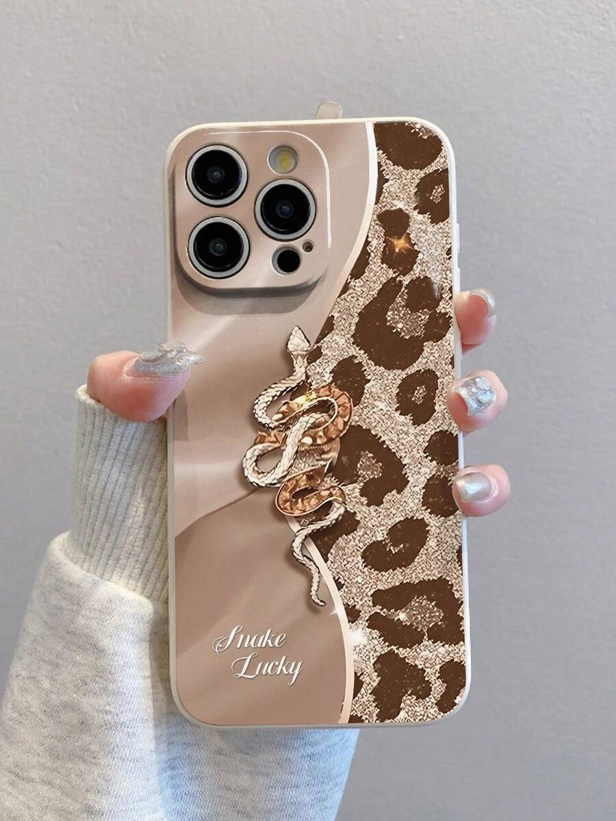 创意时尚金黄蛇纹豹纹彩绘防震手机壳，兼容 17 Pro/17 Air/17/17 Pro Max/16/11/16 Pro/16 Plus/16 Pro Max/16 e/15 Pro Max/13/14/12/XS/XR/7G/8P，兼容三星 Galaxy 11/12 Pro/12/12 X/13 Pro/14 Pro/15 Pro，兼容 Redmi 10/9/Note9/12c/Note11 Pro/Note8 Pro