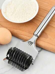 1pc Stainless Steel Pizza & Pastry Cutter - Multifunctional Kitchen Tool, Suitable For Dough, Pasta And Pancakes, Stainless Steel Pastry Wheel, Dumpling Skin Crimper, Cookie & Pastry Perforated Rolling Pin, Kitchen Utensils, Kitchen Gadgets, Kitchen & Dining, Kitchen Tools, Pasta Maker And Cutter, Random Color