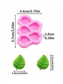 1 khuôn silicon hình lá nhỏ bằng silicon lỏng màu hồng, phụ kiện nhựa để chế tạo gel kem, nhựa, hoa tai, phụ kiện tóc, ốp điện thoại và các bộ phận trang trí - Hồng - Xem 3