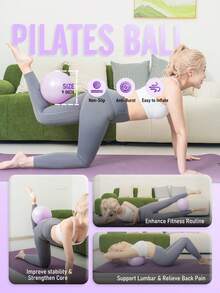 JKSHMYT Silicone Pilates Ring-14.5" Home Pilates Kit With Padded Handles, Mini Ball, Resistance Bands, Guide & Bag, Better Me Pilates Essentials Circle Set For Workouts Women - 紫色 - 查看 6