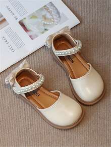 2025 New Spring/Autumn Princess Shoes For Girls, Children's Small Leather Shoes, Summer Low Vamp Shoes To Match Dresses - Beige - View 4