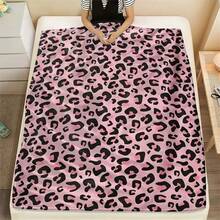 GEL HUT MUN 1pc Pink Leopard Print Blanket, Christmas Decoration Blanket, Gift For Friends, Christmas Gift - Baby Pink - View 12