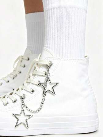 Suricat 2 יחידות אביזרי נעליים בצורת כוכב פאנק בסגנון היפ הופ בסגנון גראנג' פאנק, מתאים לנעלי קז'ואל, נעלי ספורט, נעלי בד, מגפיים ואביזרי נעליים בסגנון DIY; ניתן להסרה ושימוש חוזר.