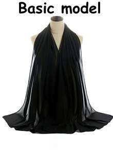 1条奢华金色刺绣装饰黑色头巾,优雅复古风格女士头巾,时尚披肩围巾,适合休闲聚会、旅行装扮等场合。 - 彩色 - 查看 12