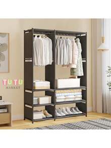 Perchero Independiente De Doble Capa, Perchero De Pie, Organizador De Metal Para Ropa Armario, Closet Organizador De Ropa, Estante De Ropa Para BalcóN, Dormitorio Y LavanderíA, Perchero, Expositor De Ropa, Armario, Organizador De Armario Colgante De Dos Niveles PortáTil Con, Almacenamiento De Vestuario Independiente Para Abrigos, Dormitorio, Entrada, Estructura De Acero Duradera, Ensamblaje FáCil, EstanteríA De Almacenamiento MetáLico Multiusos(Negro) - Negro - Ver 8