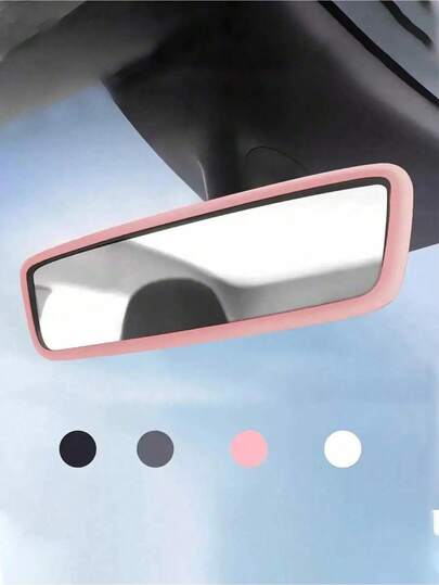 1pc Simple Silicone Rearview Mirror Protective Cover, Car Decor, Fit For Most Cars, Model Y/3 Center Console Protector, Protect Screen, Essential Car Accessory X2T1